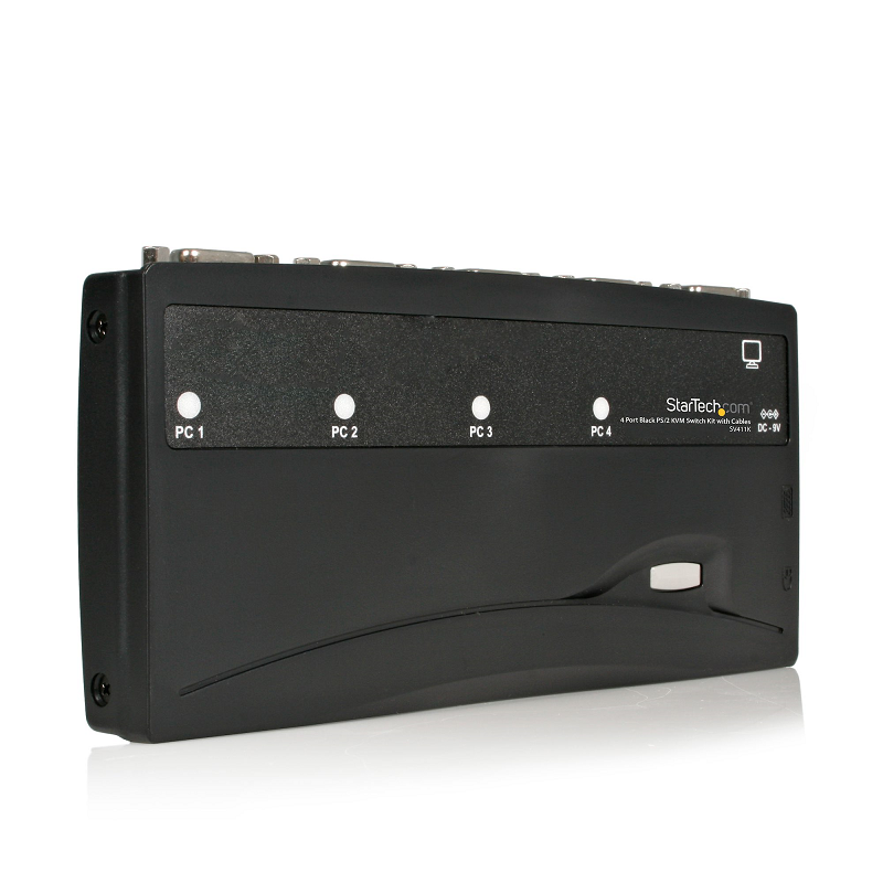 StarTech SV411K 4 Port Black PS/2 KVM Switch Kit with Cables